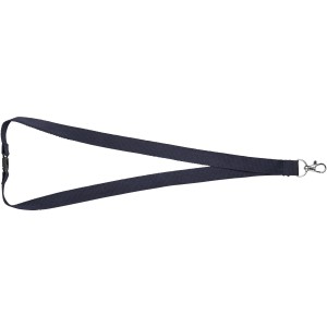 Dylan cotton lanyard with safety clip, Navy (Lanyard, armband, badge holder)