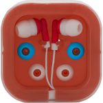 Earphones with two spare sets of buds, red (2289-08)