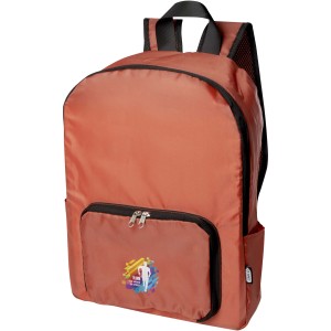 EcoFold RPET foldable backpack 15L, Brick (Rucksack)