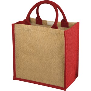 Chennai Jute Tragetasche 16L, natur, rot