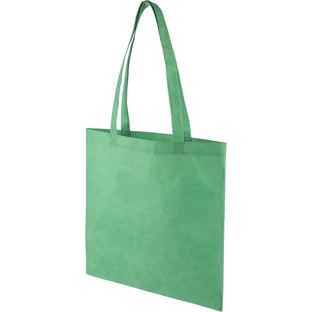 Nonwoven (80 gsm) shopping bag Taye, green (Einkaufstaschen)