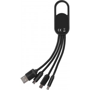 4-in-1 Charging cable set Idris, black (Eletronics cables, adapters)