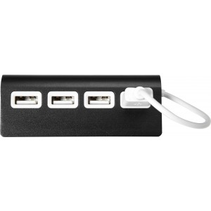 Aluminium USB hub Leo, black (Eletronics cables, adapters)