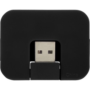 Gaia 4-port USB hub, solid black (Eletronics cables, adapters)