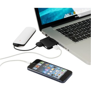 Gaia 4-port USB hub, solid black (Eletronics cables, adapters)