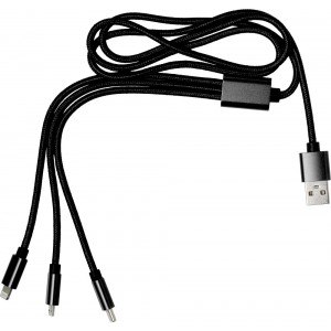 Nylon charging cable Felix, black (Eletronics cables, adapters)