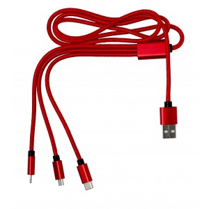 Nylon charging cable Felix, red (Eletronics cables, adapters)