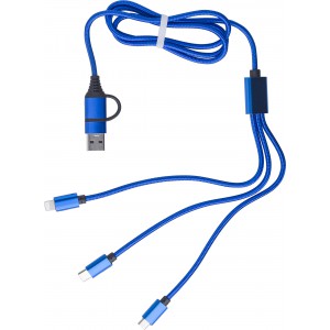 Nylon charging cable Leif, cobalt blue (Eletronics cables, adapters)