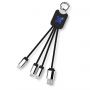 SCX.design C15 quatro light-up cable, Blue, Solid black