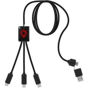 SCX.design C28 5-in-1 extended charging cable, Red, Solid black (Eletronics cables, adapters)