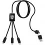 SCX.design C28 5-in-1 extended charging cable, Solid black, White