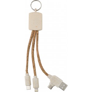 Stainless steel keychain Landry, brown (Eletronics cables, adapters)