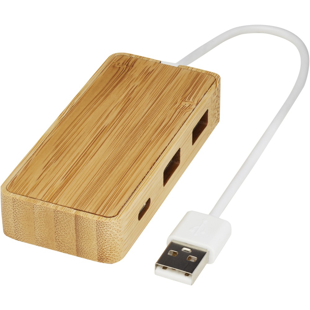 Tapas USB-Hub aus Bambus, natur (Leitungen, Verteiler, Adapter, Kabel)