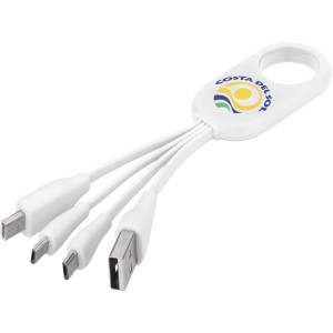 Troup 4-in-1 charging cable with type-C tip, White (Eletronics cables, adapters)