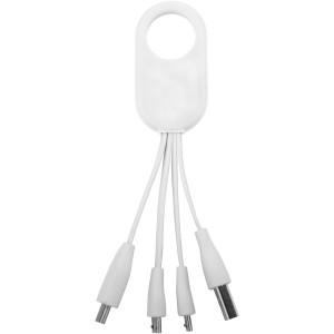 Troup 4-in-1 charging cable with type-C tip, White (Eletronics cables, adapters)