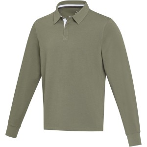 Clyde unisex organic rugby polo sweatshirt, Green <font size=1>[ENG]</font>