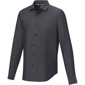Elevate Cuprite long sleeve men's  organic shirt, Solid black <font size=1>[ENG]</font>