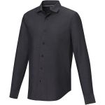 Elevate Cuprite long sleeve men's GOTS organic shirt, Solid black (3752490)