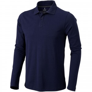 Oakville Langarm Poloshirt fr Herren, navy