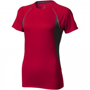 Quebec T-Shirt cool fit fr Damen, rot,anthrazit