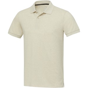 Emerald short sleeve unisex Aware(tm) recycled polo, Oatmeal (Polo short, mixed fiber, synthetic)