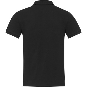 Emerald short sleeve unisex Aware(tm) recycled polo, Solid black (Polo short, mixed fiber, synthetic)