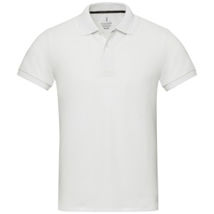 Emerald short sleeve unisex Aware(tm) recycled polo, White (Polo short, mixed fiber, synthetic)