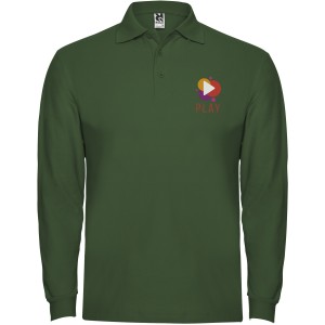 Estrella long sleeve men's polo, Bottle green (Long-sleeved shirt)