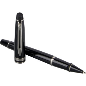 Expert rollerball pen, solid black,Silver (Fountain-pen, rollerball)