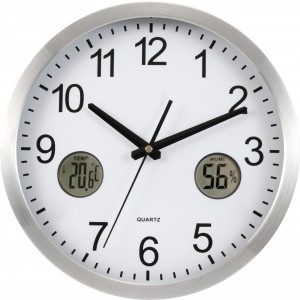 Wanduhr aus Metall Kenya, Silber