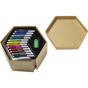 Kinderfarbbox aus Karton Kenji, Braun