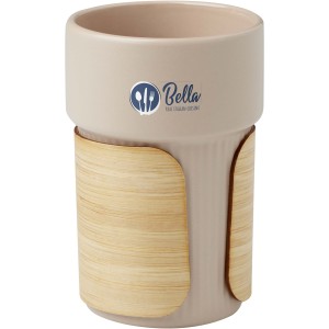 Fika 340 ml tumbler with bamboo sleeve, Oatmeal (Glasses)