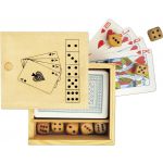 Wooden box with game set Myriam, custom/multicolor