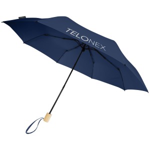 Birgit 21'' foldable windproof recycled PET umbrella, Navy (Foldable umbrellas)