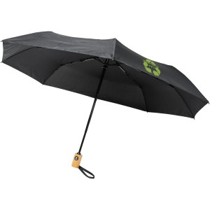 RPET folding umbrella , Black (Foldable umbrellas)