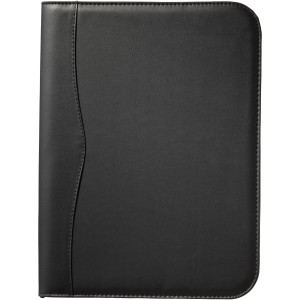 Ebony A4 zippered portfolio, solid black (Folders)