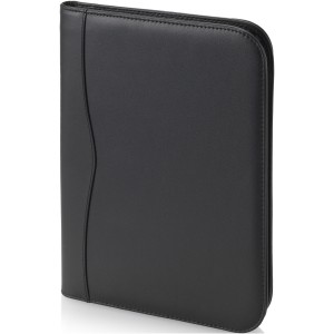 Ebony A4 zippered portfolio, solid black (Folders)