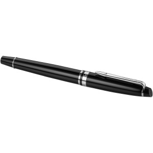 Expert classically designed fountain pen, solid black,Chrome (Fountain-pen, rollerball)