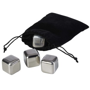 Froz stainless steel ice cubes set, Solid black, Silver (Kitchen tool)