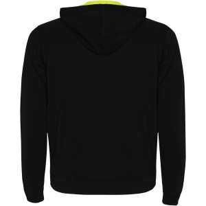 Fuji unisex sweat jacket, Solid black, Fluor Yellow (Pullovers)