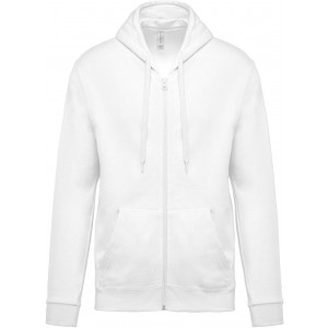 FULL ZIP HOODED SWEATSHIRT, White (Pullovers)