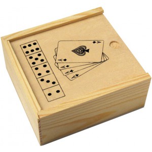 Wooden box with game set Myriam, custom/multicolor (Games)