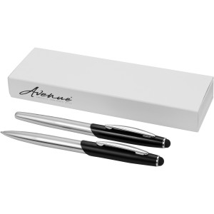 Geneva Stylus Kugelschreiber- und Tintenrollerset, silber, s