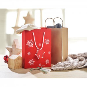 Gift paper bag medium, Red (Pouches, paper bags, carriers)