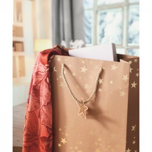 Gift paper bag with pattern, Gold (Pouches, paper bags, carriers)