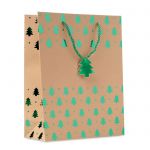 Gift paper bag with pattern, green (CX1497-09)