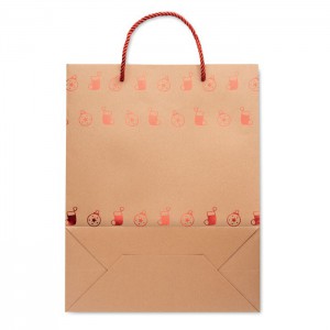 Gift paper bag with pattern, red (Pouches, paper bags, carriers)