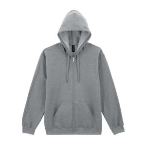 SOFTSTYLE<sup>&reg;</sup> MIDWEIGHT FLEECE ADULT FULL ZIP HOODED SWEATSHIRT, RS Sport Grey <font size=1>[ENG]</font>