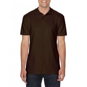 SOFTSTYLE<SUP><sup>®</sup></SUP> ADULT DOUBLE PIQU POLO, Dark Chocolate <font size=1>[ENG]</font>