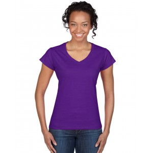 SOFTSTYLE<SUP><sup>®</sup></SUP> LADIES' V-NECK T-SHIRT, Purple <font size=1>[ENG]</font>